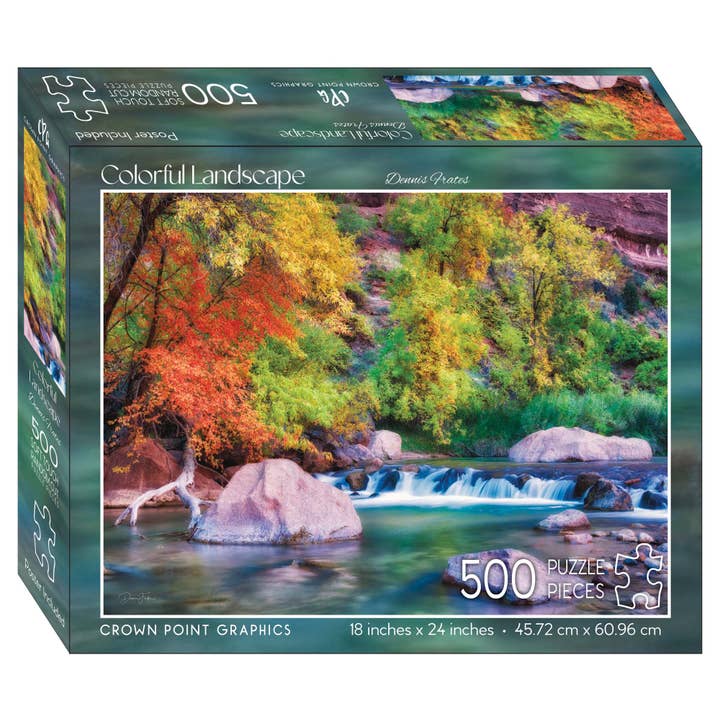 Colorful Landscape - 500 piece jigsaw puzzle for wholesale by Crown Point Graphics