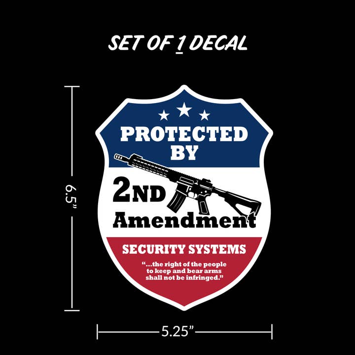 Decalcomania - Wholesale Sticker - Protected By 2nd Amendment Car Sticker Decal1