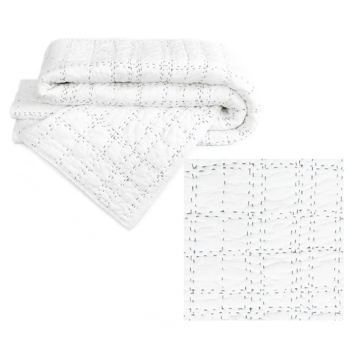 Neem Living - Wholesale Quilt - Check Box Quilt 104"x92"3