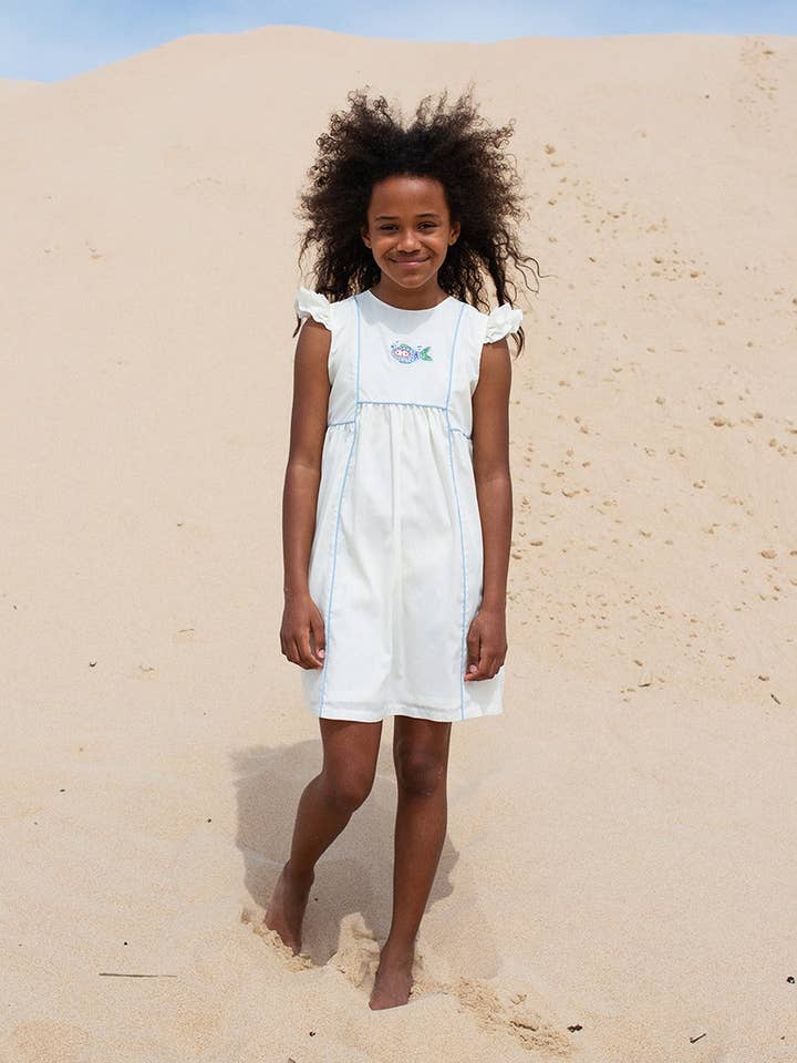 Broderet Fish Kid Dress for engroshandel hos Pigs&Roses