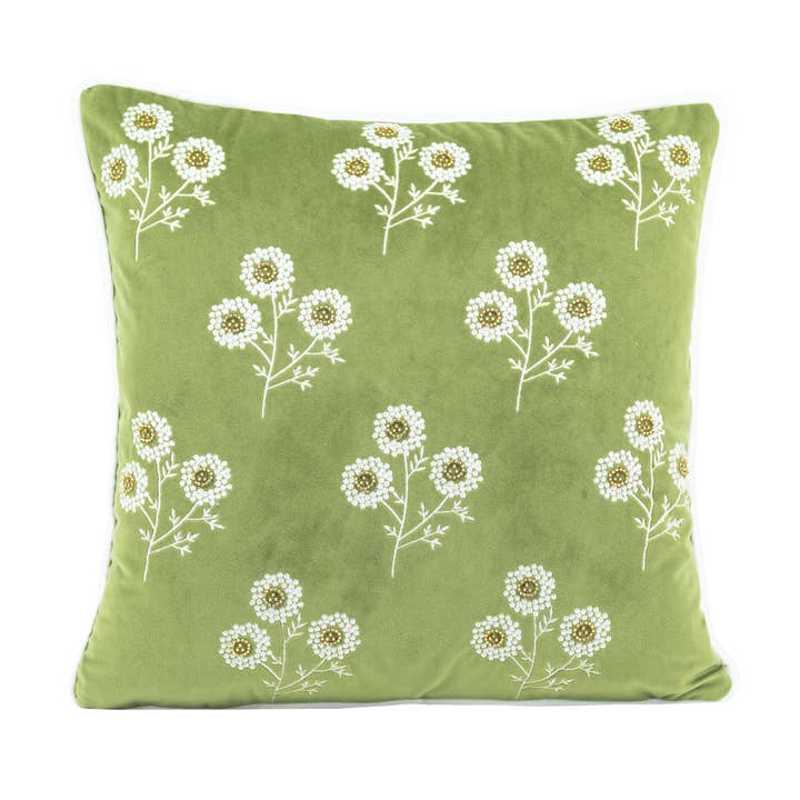 Embroidery flower cushion cover for wholesale by Home and haven