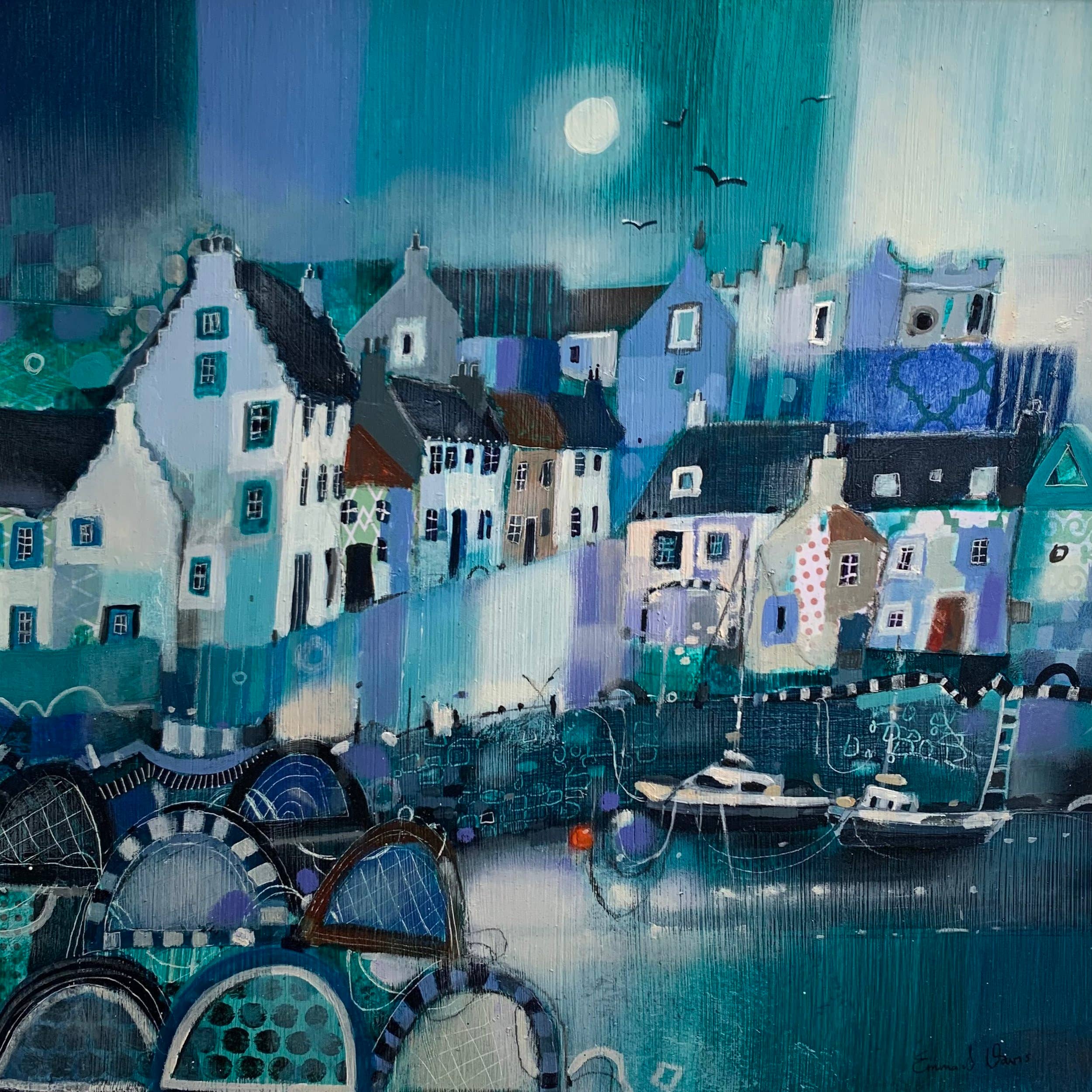 Emma S Davis Artist - Vente Carte de vœux classique - Carte de vœux artistique 'Souvenirs d'été, Crail'1