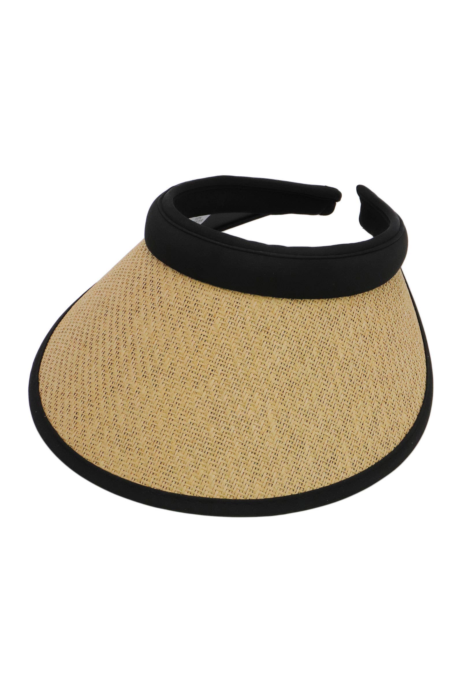 ASSORTED Hard Shell Wide Brim Woven Paper Straw Sun Visor for wholesale on Faire1