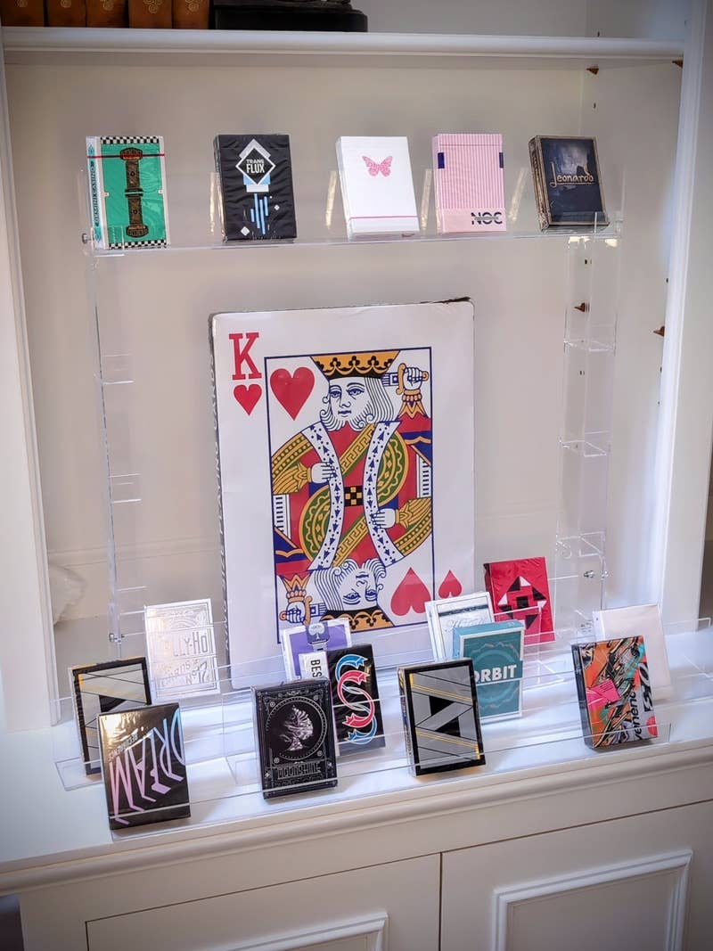 X-Decks - Wholesale Display Case - Cardware 5 Tier Desktop & Wall Mount, 80 Deck Acrylic Playing Card Display Stand3