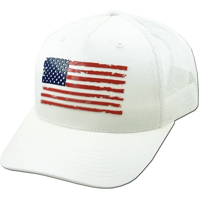 Hana – Engroshandel Trucker hat - Dame – Flad Uv Print Mesh Back American Flag Baseballkasket3