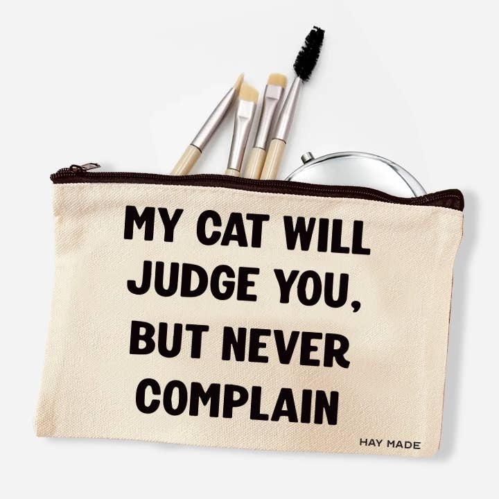 Kat lærredspung til makeup, skriveredskaber og mere | Dommer for engroshandel hos Happy Campurr