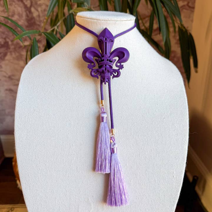 Krewe van Iris Bolo Diep Paars met Diep Paars & Lavendel voor wholesale door Rahya Jewelry Design