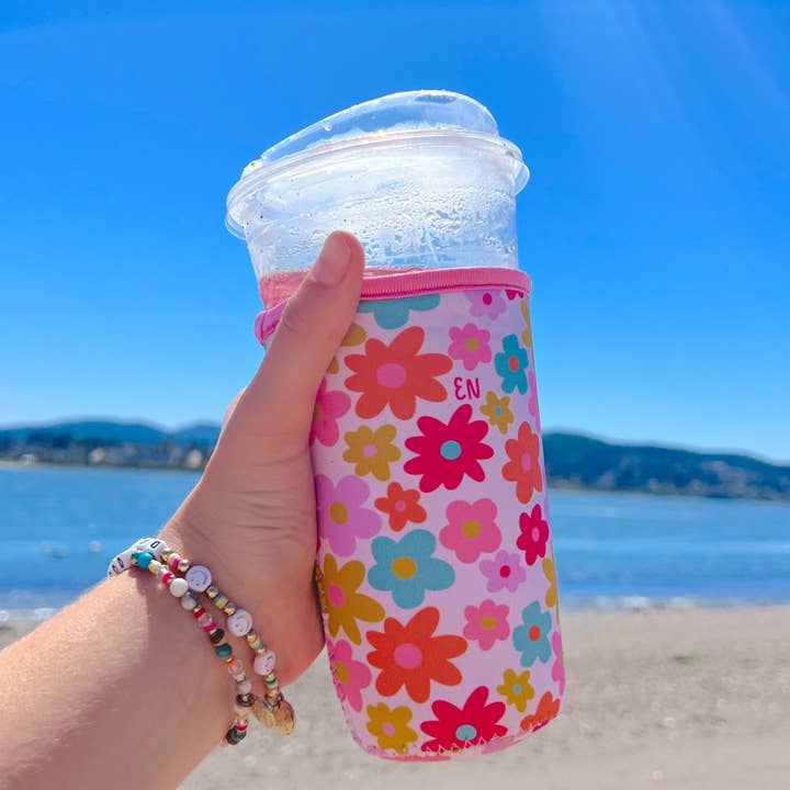 Elle Nicole - Wholesale Drink Huggers & Koozies - Cutie Cup Cover - Retro Florals - Iced Drink Sleeve