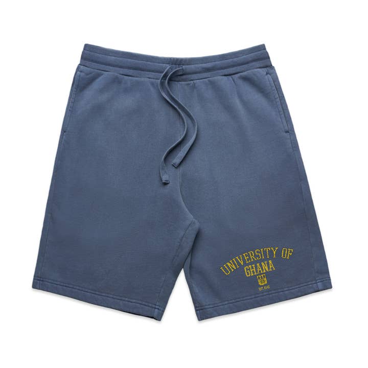 Calções de Moletom Azul Desbotado da Universidade do Gana por atacado de Varsity54
