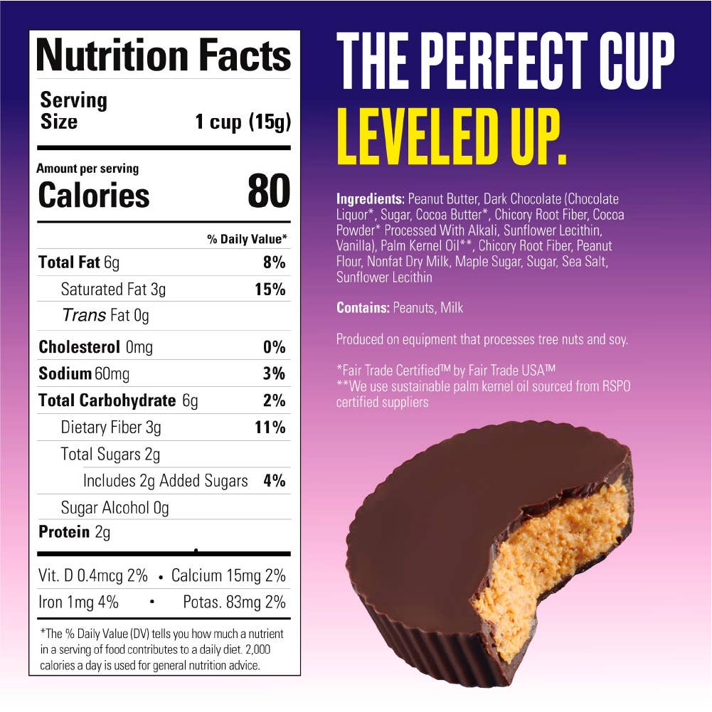 SkinnyDipped - Wholesale Chocolate Covered Sweets - Mini Dark Chocolate Peanut Butter Cups, .53oz1