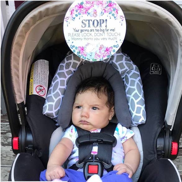 Three Little Tots - Wholesale Stroller Cover/Accessory - Baby - Flower No Touching Baby Car Seat and Stroller Tag11