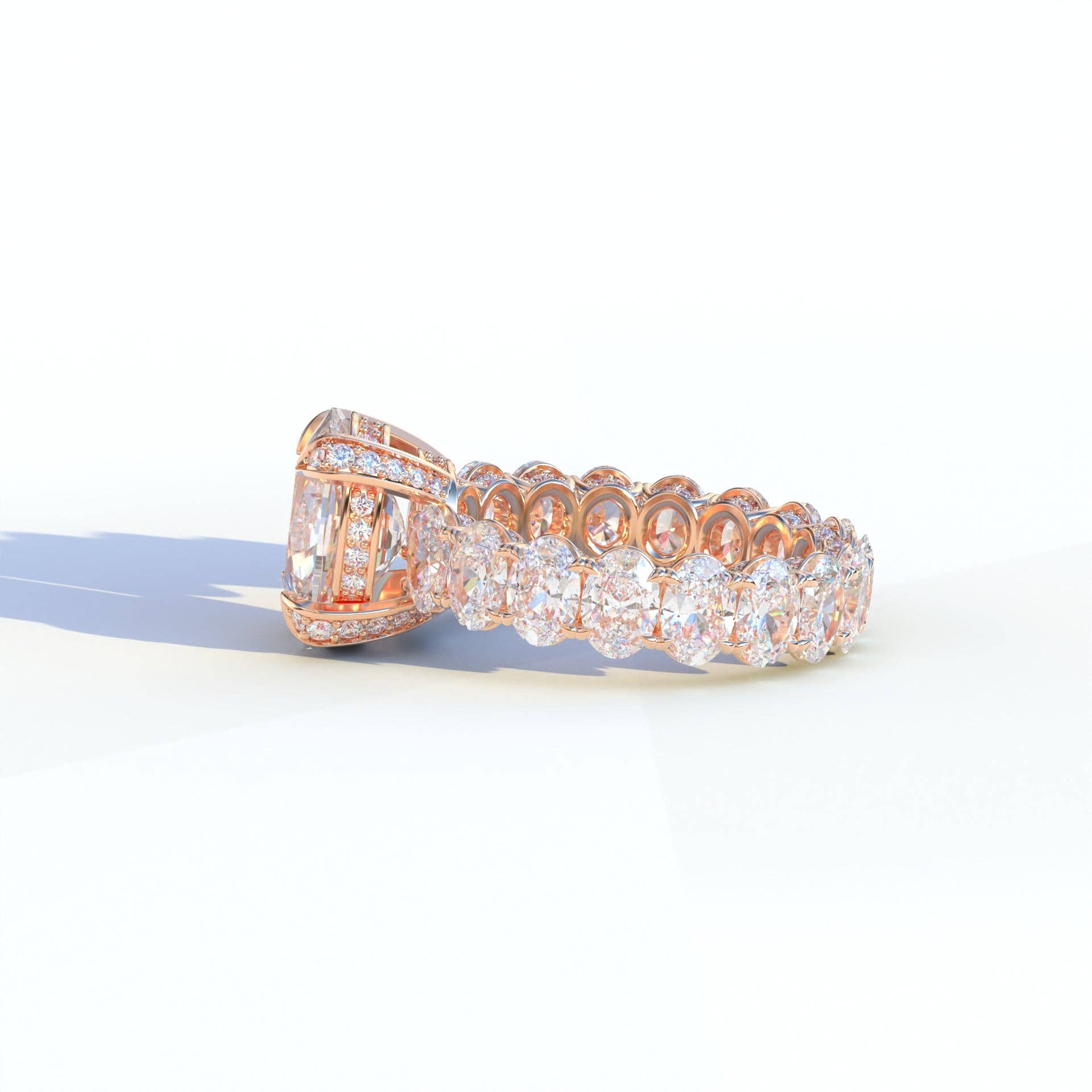 Mohana Jewels - Luxury – Anel de noivado por atacado – Anel de Diamante de Laboratório de 2 Quilates E VVS Corte Oval Eternidade Completa - Enigma14