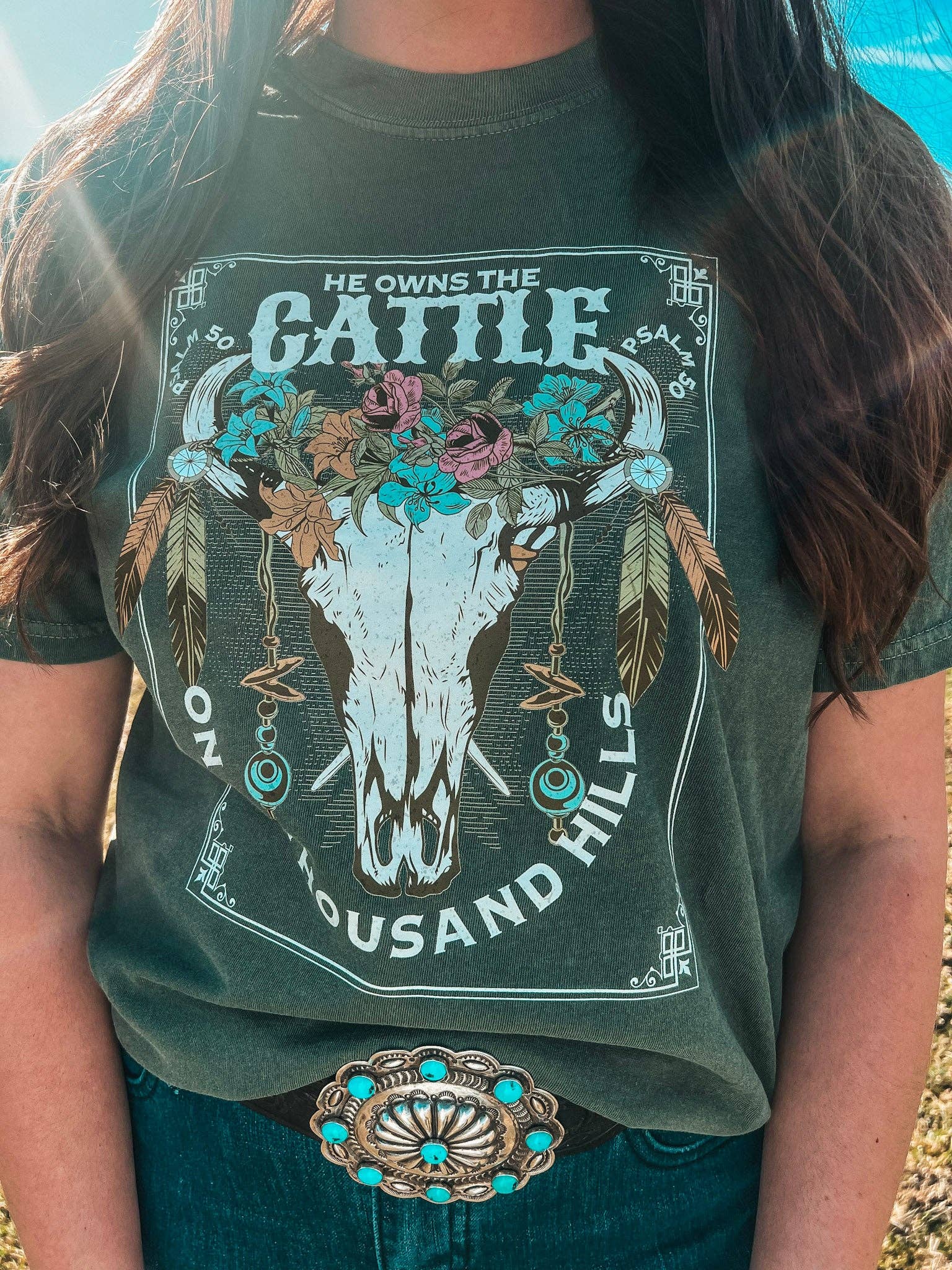 Southern Babe Wholesale - Wholesale Screen Printed T-Shirt - Women's - HE OWNS CATTLE ON A THOUSAND HILLS TEE1