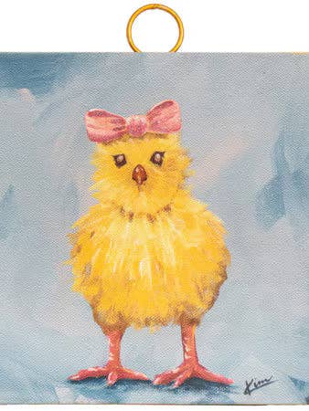 Round Top Mini pollito con moño rosa para venta al por mayor de Onic Brands LLC