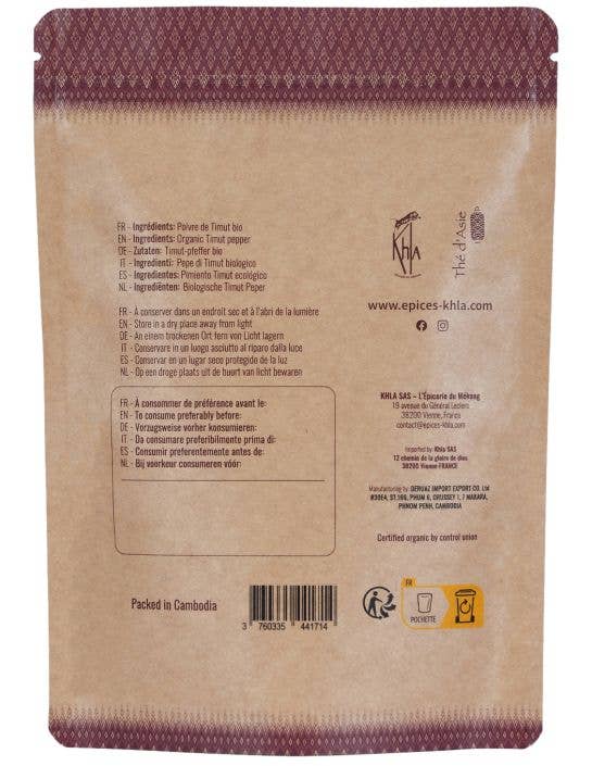 Khla - L'épicerie du Mékong - Vente Poivre/grains de poivre - Poivre de Timut - Biologique - Premium - en grains - 100g1