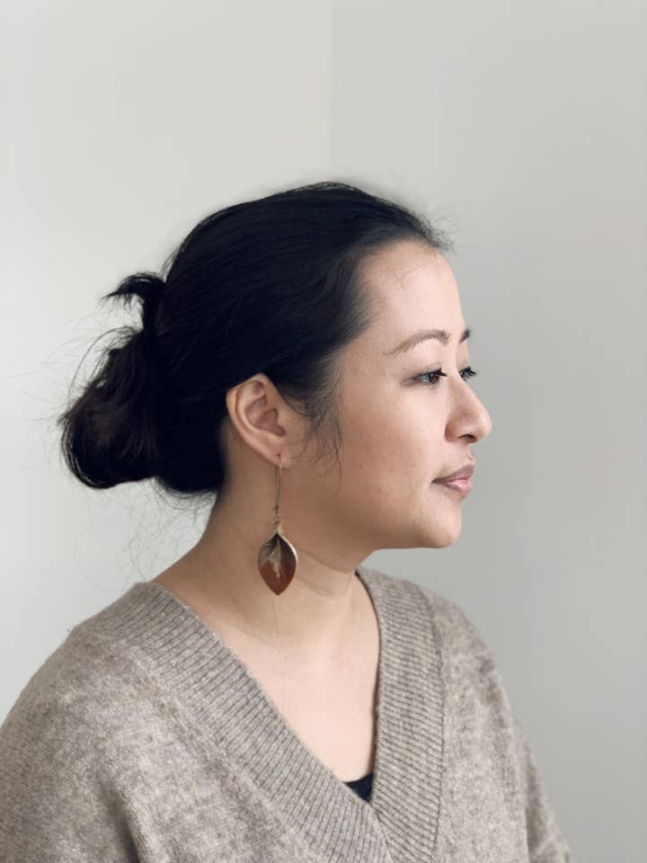 Leather Leaf Earrings for wholesale by Branch Collective