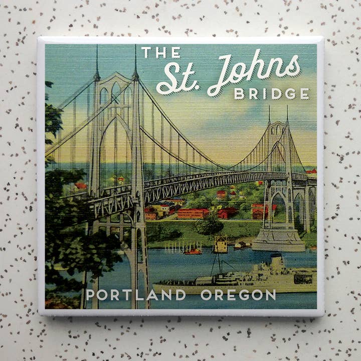 St. Johns Bridge Coasters for wholesale by Robot Candy