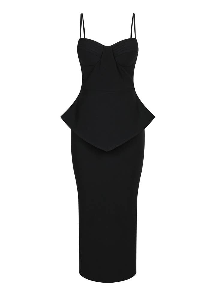 The Sweetheart Sculpted Peplum Bandage Dress for wholesale by RIVIR