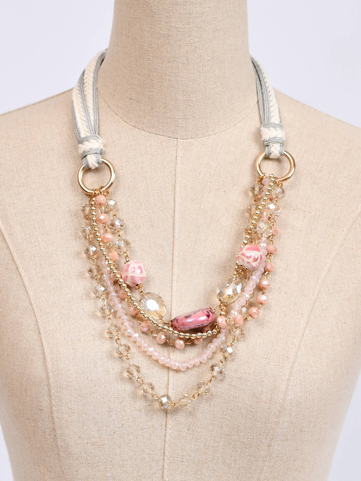 Victoria Moda - Wholesale Pendant/Charm Necklace - Short necklace with crystal bead chains2