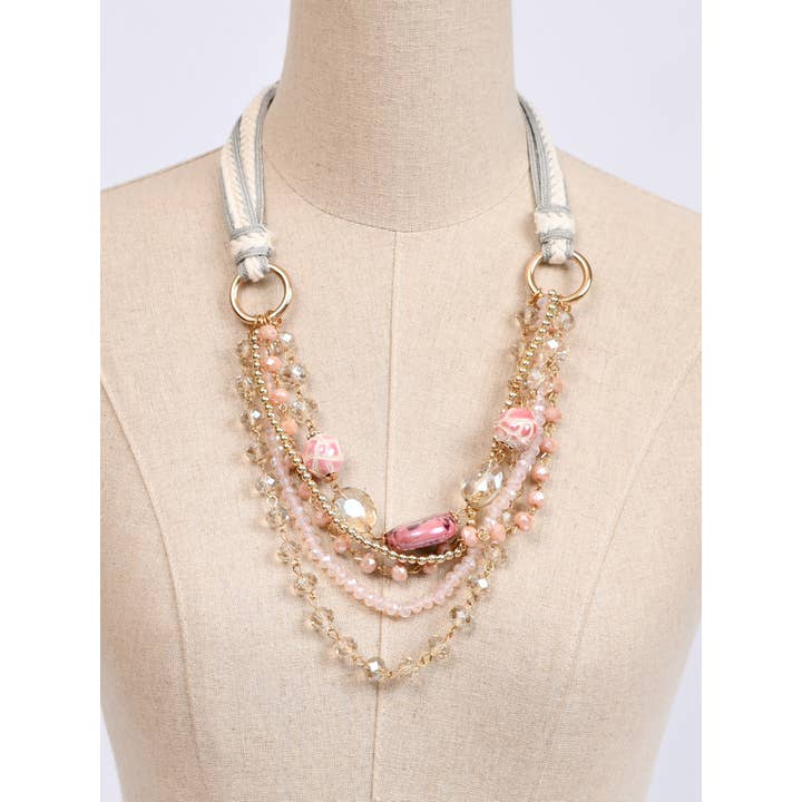 Victoria Moda - Wholesale Pendant/Charm Necklace - Short necklace with crystal bead chains2