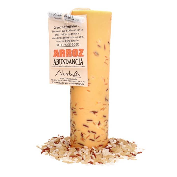 Handmade candle with rice - Abundance for wholesale by Vives de la Cortada S.L