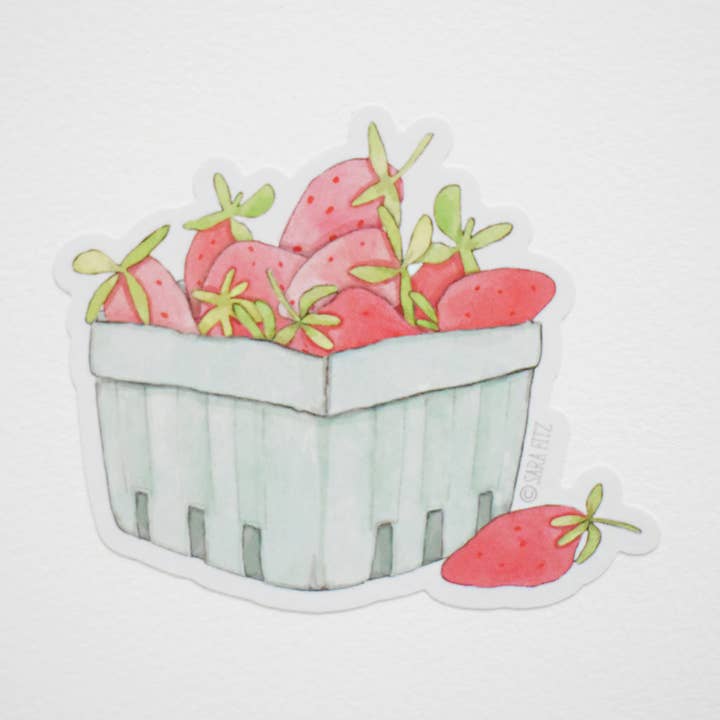 Strawberries Sticker for wholesale by Sara Fitz