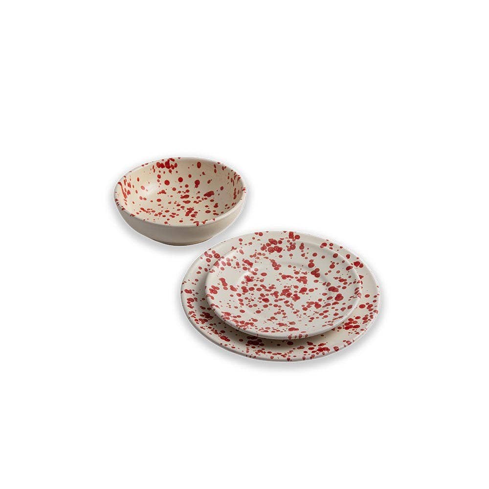 LOLIVA - Vente Assiette de service - Plat Plat diam. 25 cm - Ligne Schizzato0