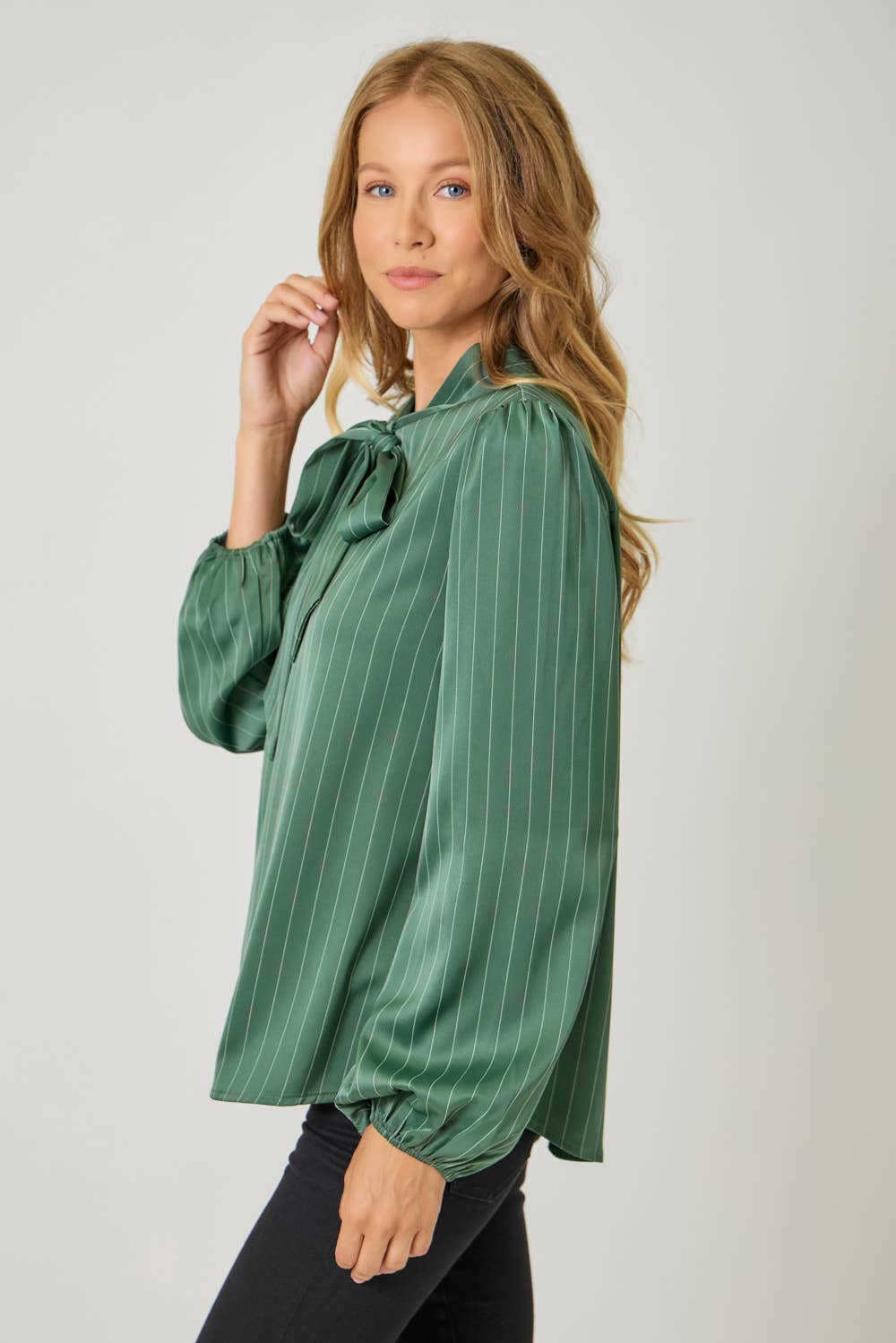 Mystree - Wholesale Blouse - Women's - 61227 Ribbon Tie Stripe Shirt11