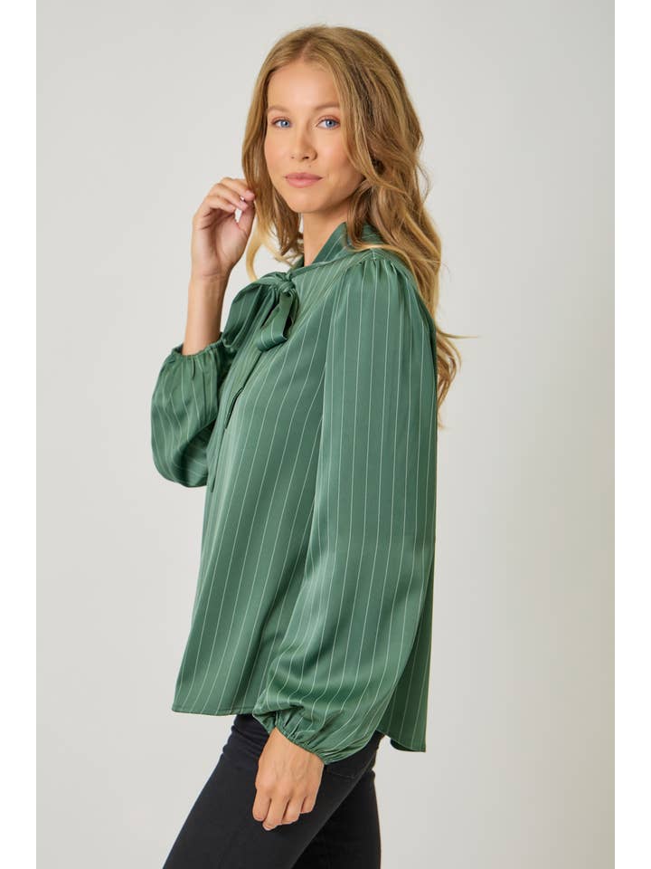 Mystree - Wholesale Blouse - Women's - 61227 Ribbon Tie Stripe Shirt11