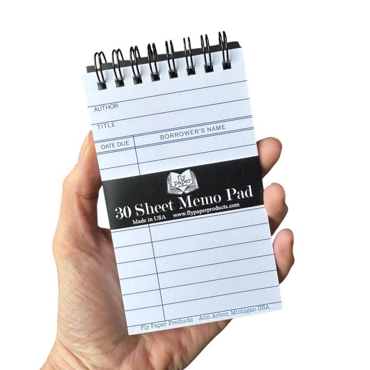 Fly Paper Products - Wholesale Notepad - White Library Card Memo Pad 0