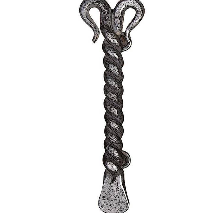 Manilla de puerta forjada a mano con barra retorcida de hierro natural | AIW-KA002 para venta al por mayor de Artesano | Home Decor