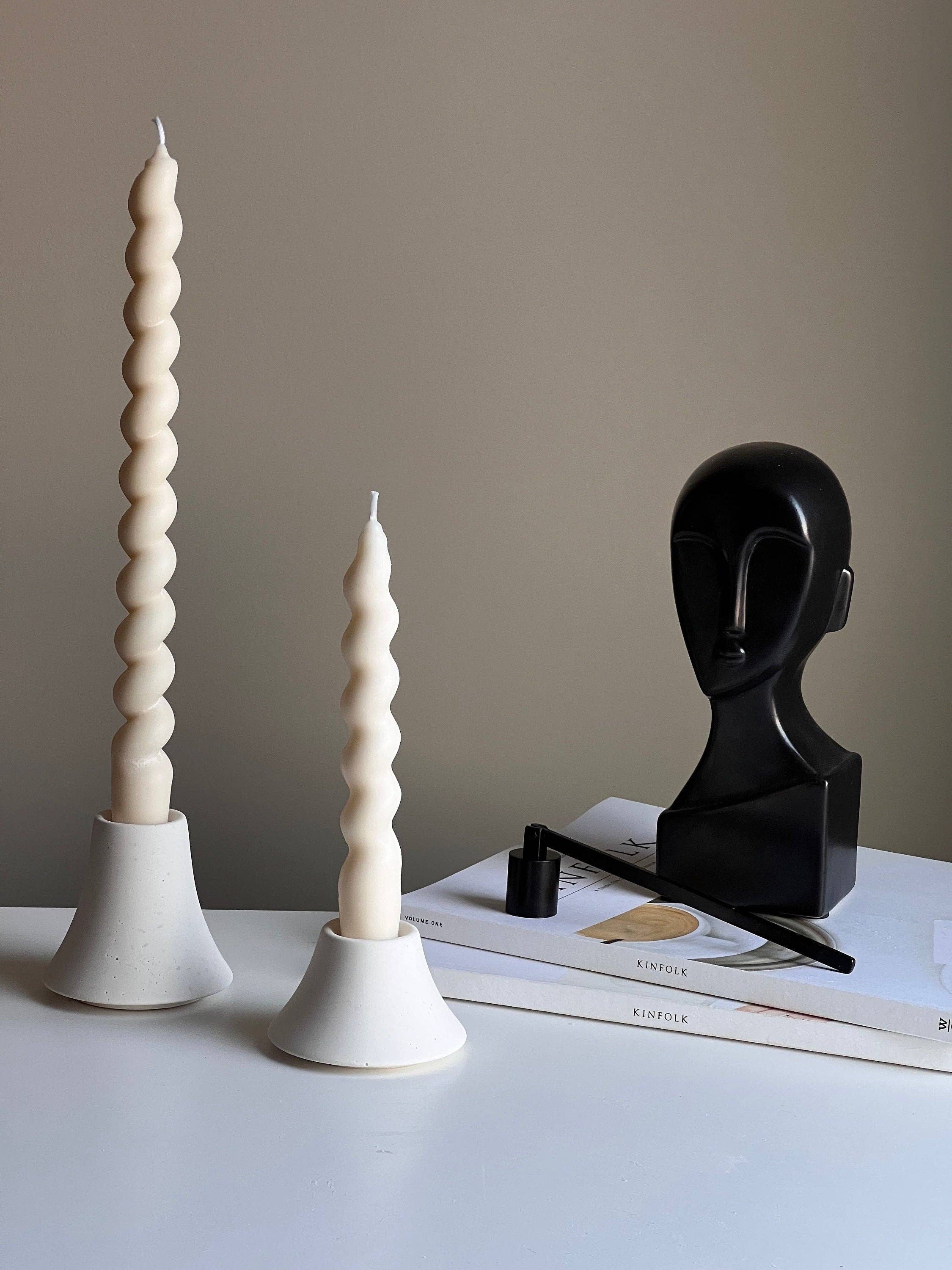 Estelle Studio - Wholesale Candle Holder - Round Jesmonite Candlestick Holder: Minimalist Table Decor4