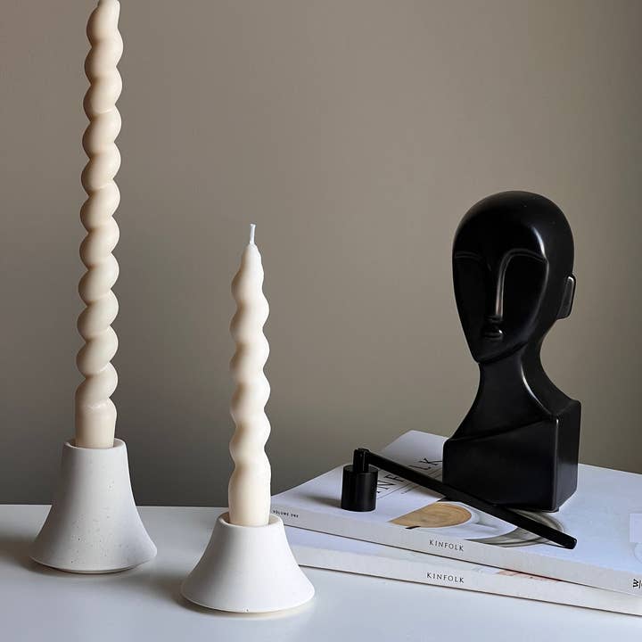 Estelle Studio - Wholesale Candle Holder - Round Jesmonite Candlestick Holder: Minimalist Table Decor4