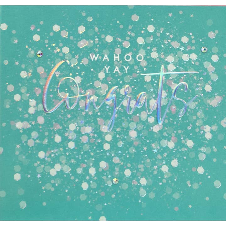 Tarjeta de felicitación de Wahoo, lámina holográfica con forma de arcoíris para venta al por mayor de The Handcrafted Card Company