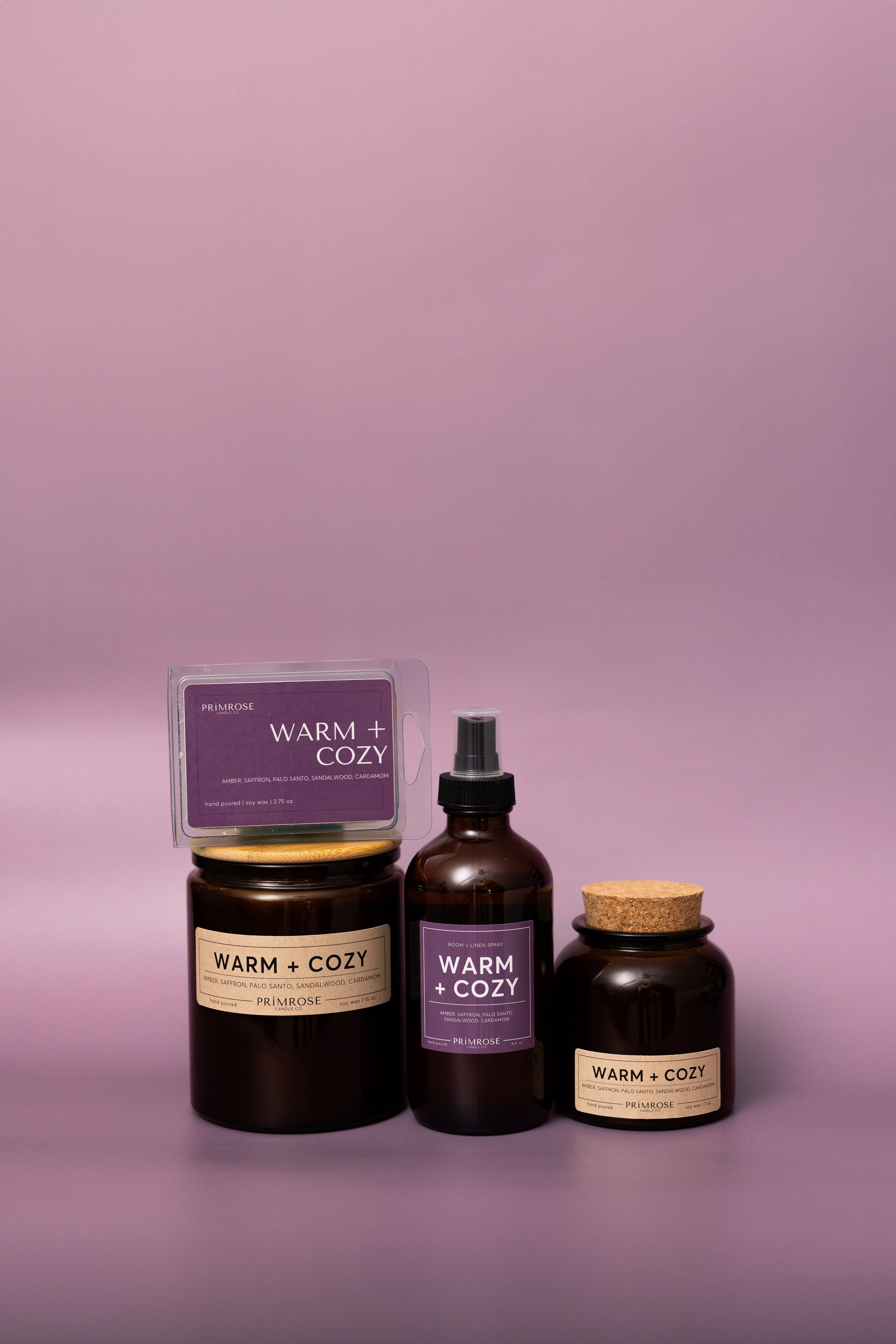 Primrose Candle Company - Wholesale Jar/Filled Candle - WARM + COZY1