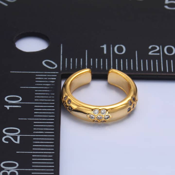 Aim Eternal – wholesale Cuff/wrap earrings – 24K Gold Filled Dotted CZ Ear Cuff Earrings | AI171 AI172