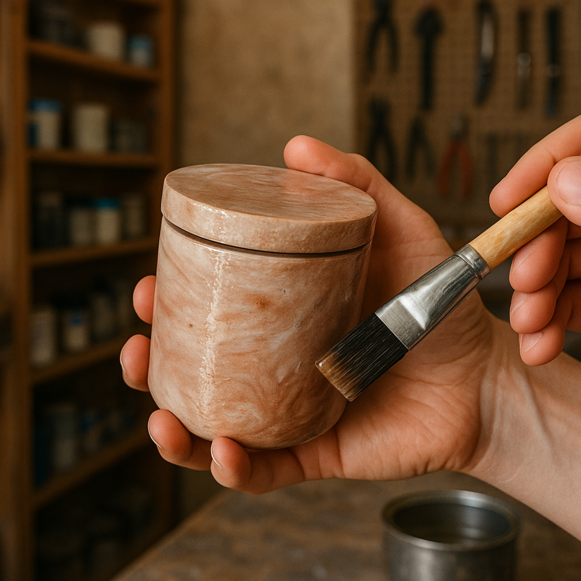 ANKA LUX - Wholesale Candle holder - Handmade Concrete Container with Lid, Stone Jar Modern4