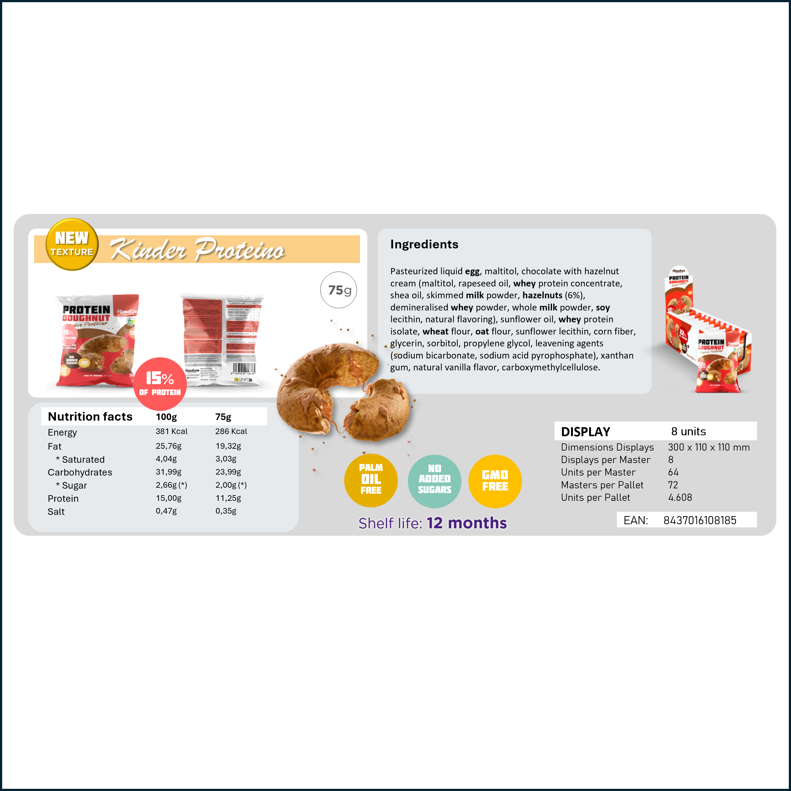 Alasature / Elmafood Iberica SL - Wholesale Cookie - Kinder Protein Doughnut3