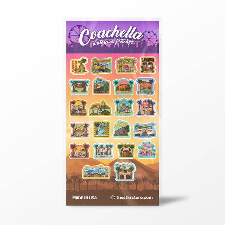 Fogli di adesivi Coachella per la vendita all'ingrosso da parte di Girls Printing House
