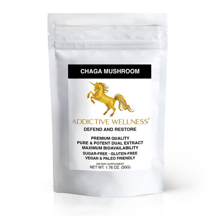 Chaga Mushroom Extract Powder 10:1 Concentration Birch-Grown for wholesale by Addictive Wellness