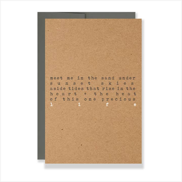 Meet Me in the Sand // Poetic Love & Life Card for wholesale by Spiritual Whiskey