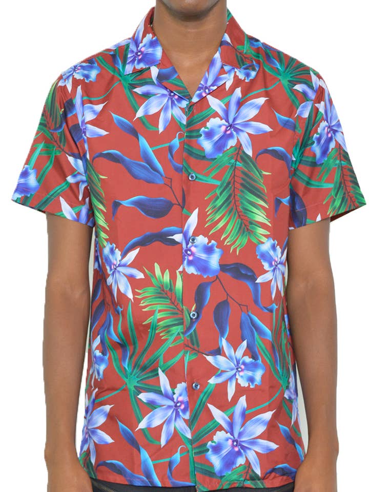 Print Button Down Short Sleeve Shirt for wholesale by WEIV