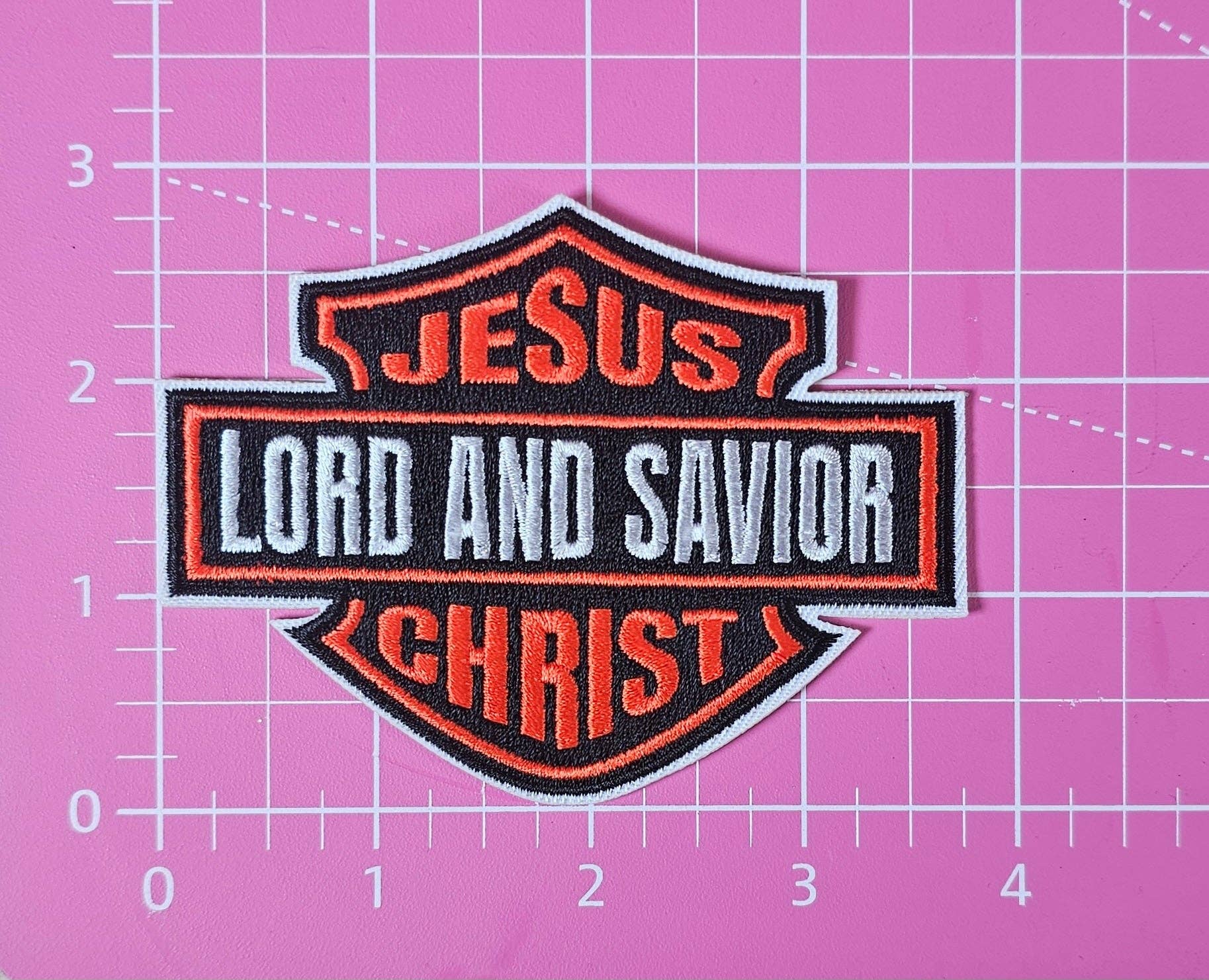 Scratch Decor - Wholesale Patch - Jesus Christ Lord and Savior Harley Motorcycle Biker Embroidery Iron On Patch1