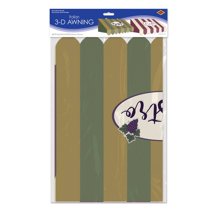 Beistle - Wholesale Wall Accent - 3-D Italian Awning Wall Cardstock Decoration, 24¾" x 8¾"1