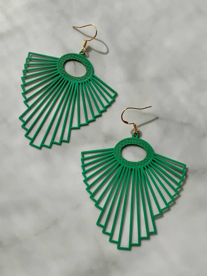 green sparrow earrings for wholesale by of books & hooks