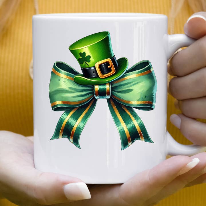 Caneca com Laço Coquete do Dia de São Patrício por atacado de Hello Gorgeous Mugs
