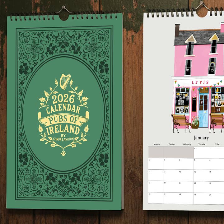 Pubs Of Ireland 2026 Calendar for wholesale by Conor Langton Art