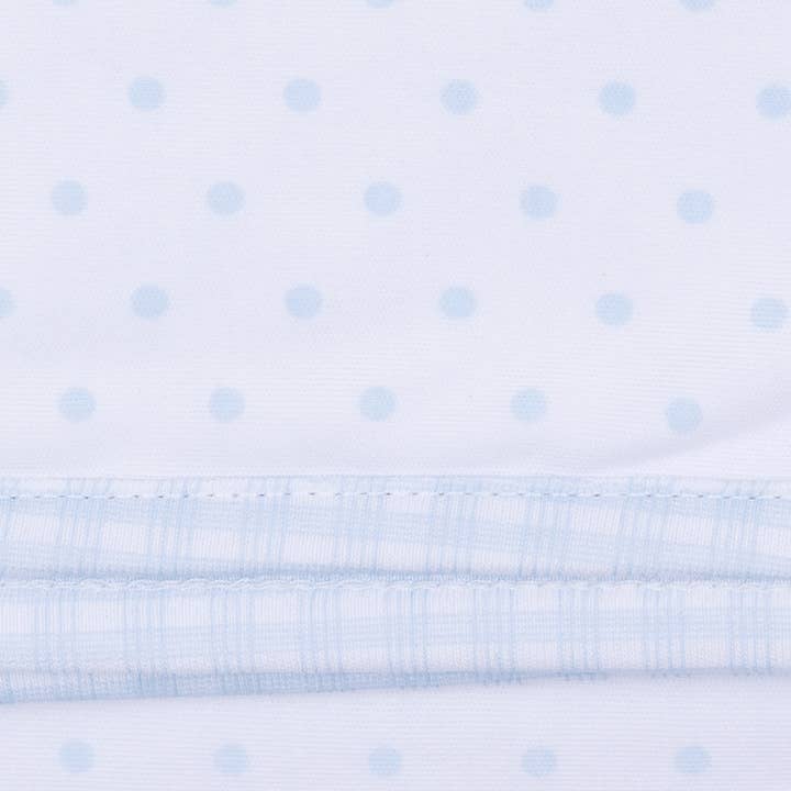 Gingham Dots Smocked Footie - Blue for wholesale on Faire2