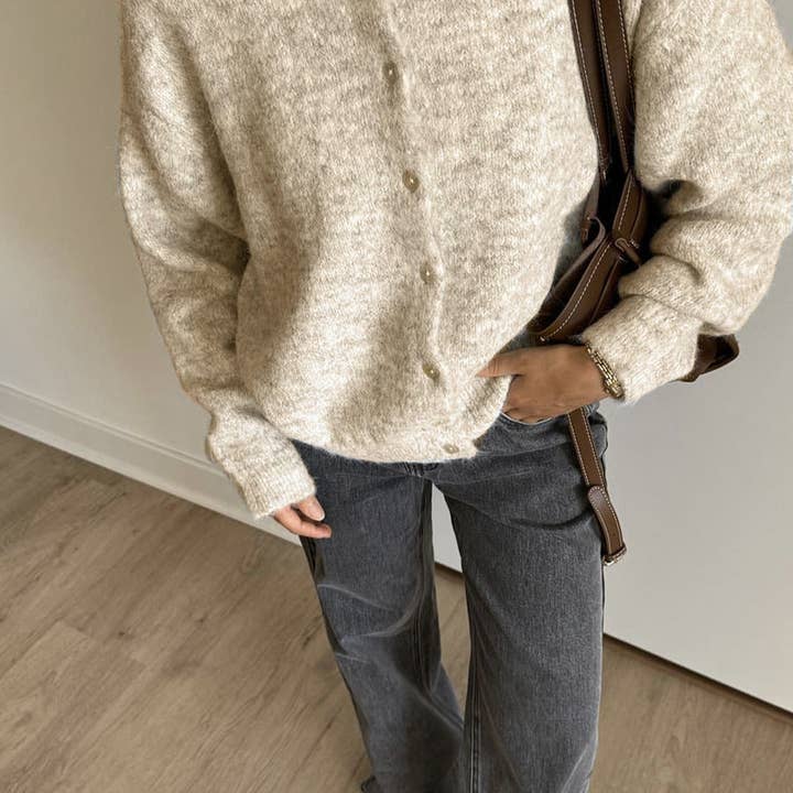 Suhkasana - Wholesale Cardigan - Women's - Soft Wool Blend Knit Cardigan Women Button Front Sweater6