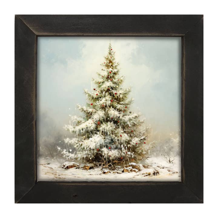 ginger blue - Wholesale Christmas Wall Art - Snowy Christmas tree
